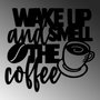 Wallity Wake up Coffee Escultura de Pared de Metal Negra